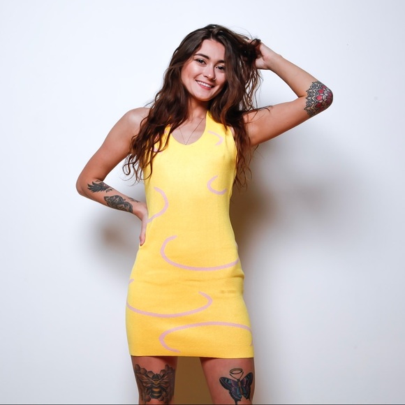 Yellow Bodycon Mini Dress | Miami / Vacation / Summer Party Look - Picture 3 of 16